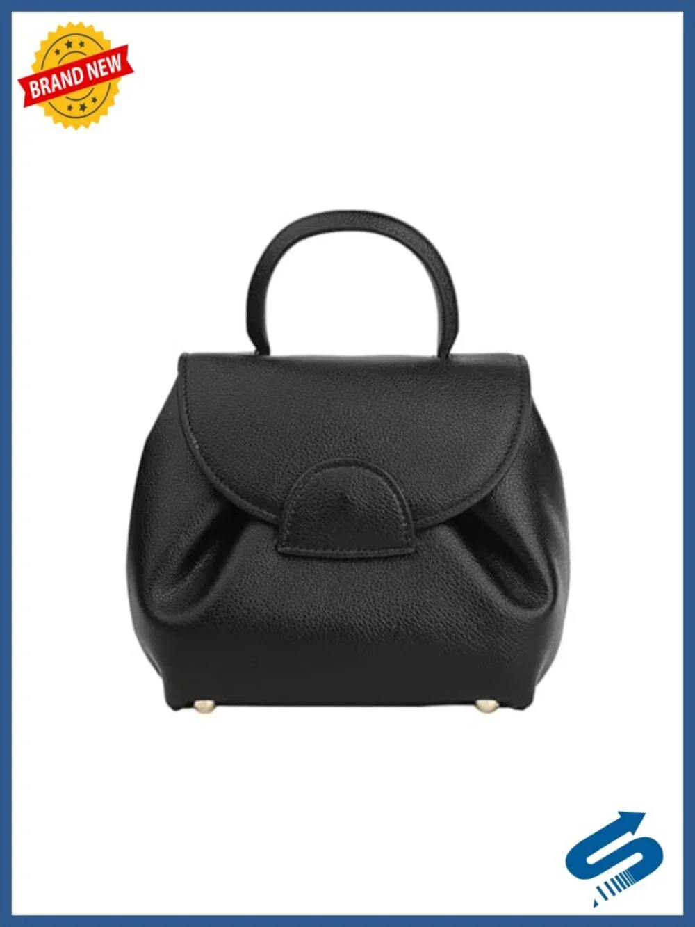 Mini Faux Leather Top Handle Satchel Bag with Adjustable Strap